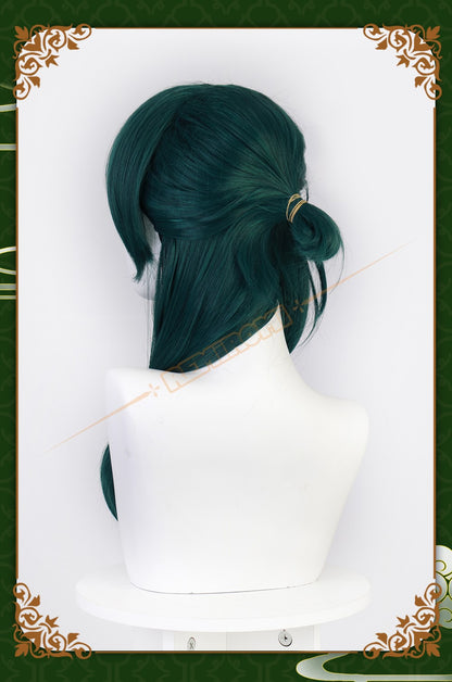 Peruca de Cosplay Maomao Sintética Anime The Apothecary Diaries Cabelo Verde 2 Estilos Kusuriya no Hitorigoto Grampo de Cabelo Touca + Touca de Peruca