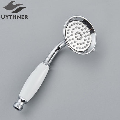 Ducha Chuveiro Banheiro Vintage Cerâmica Latão Montado Parede Torneira Pulverizador Acessório Hardware Chuveirinho