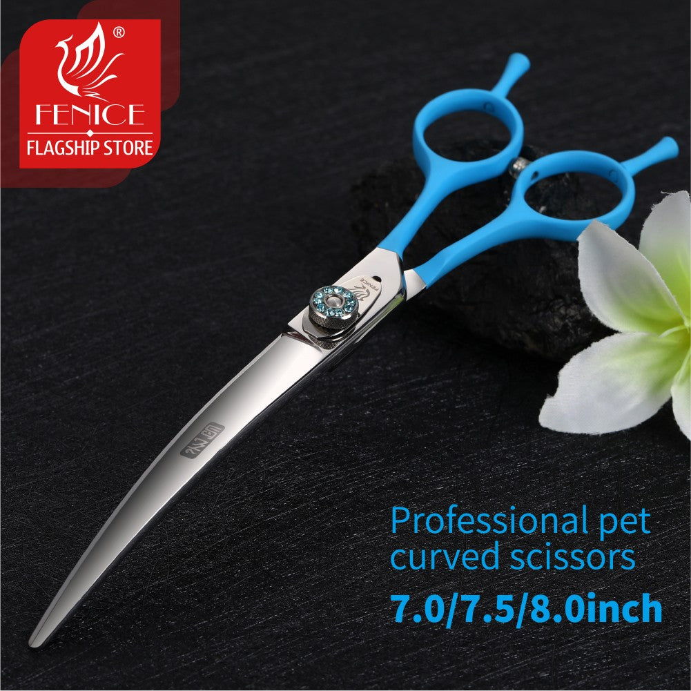 Tesoura Curva Profissional de Tosa para Cães Fenice Up&Down Tesouras 7/7.5/8.0 polegadas tesoura cachorro