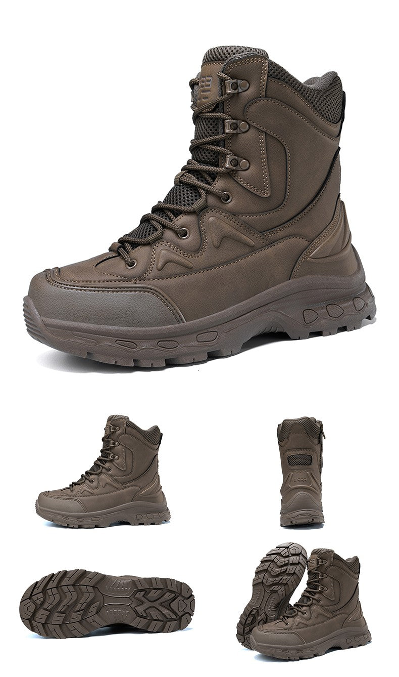 Botas masculinas de caminhada, combate ao ar livre, táticas casuais, versáteis e da moda