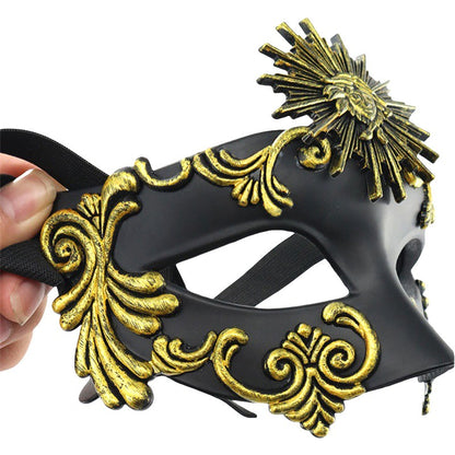 Roman Sun God Steampunk Phantom Masquerade Cosplay Mask Plastic Half Face Men Women Punk Carnival Halloween Props Dance Mask