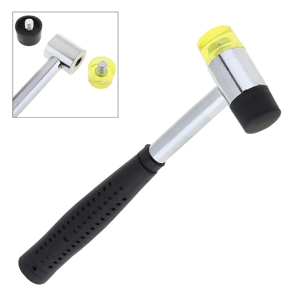 Martelo de borracha de 25mm 30mm 40mm Martelo de nylon com face dupla para instalação de janelas de vidro com cabeça redonda e cabo antiderrapante Ferramenta manual DIY