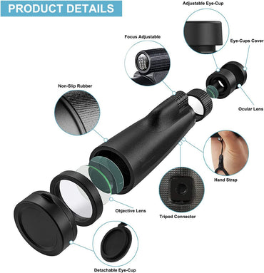 Telescópio Monocular 10-30X50 Zoom HD Potente de Longo Alcance para Acampamento com Tripé e Clipe de Telefone para Observação de Pássaros Caça Binóculos