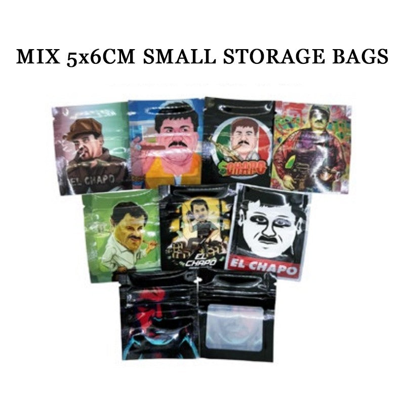 10PCS 0.5G 5x6cm Small Cartoon Storage Bag Reusable Product Ziplock Pouches Mini Smellproof Mylar Bags Plastics Aluminium Pouch