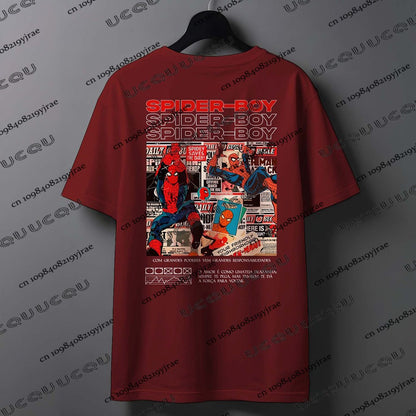 Summer New Cartoon Spider-Man & Spider Ghost Printed Couples T-shirt For Men Women Short Sleeve Cotton Tees Casual Fashion Tops