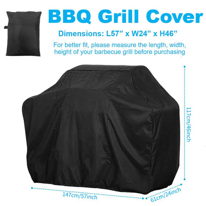 BBQ Grill Barbeque Cover Anti-Dust Waterproof Weber Heavy Duty Charbroil BBQ Cover Outdoor Rain Protective Barbecue Cover