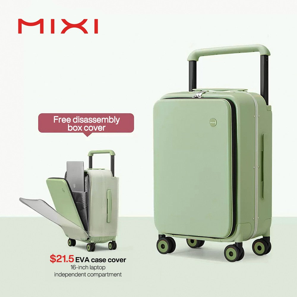 Mixi Novo Design Mala de Viagem com Alça Larga Masculina Bagagem de Mão Feminina com Rodinhas 20 Polegadas de Bordo PC Estrutura de Alumínio M9275