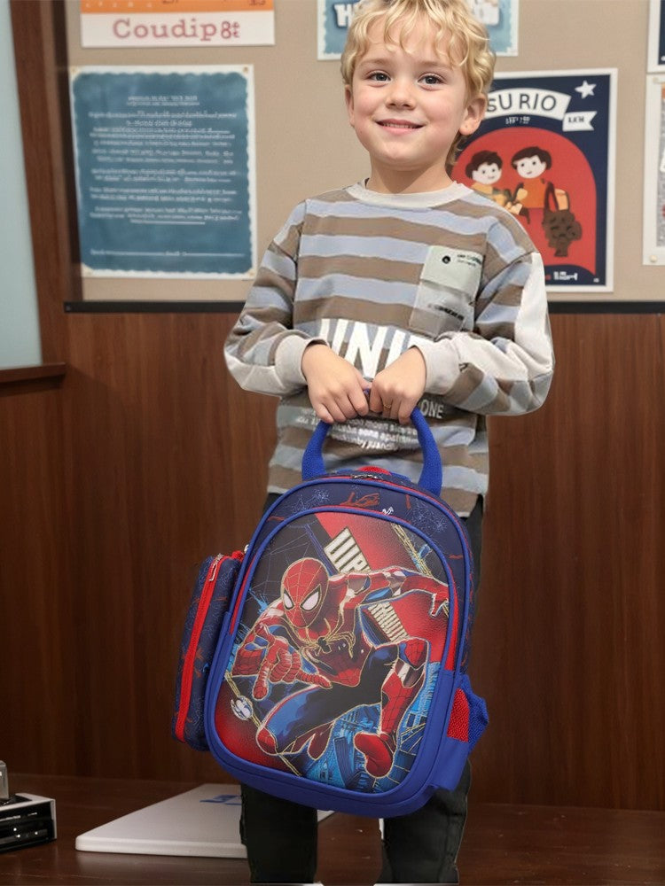 Disney Spiderman Unisex Backpacks Large Capacity Gilding Print Schoolbag For Children's Gifts With Pen Case