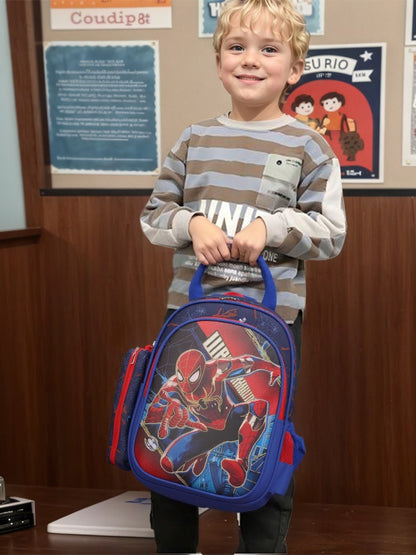 Disney Spiderman Unisex Backpacks Large Capacity Gilding Print Schoolbag For Children's Gifts With Pen Case