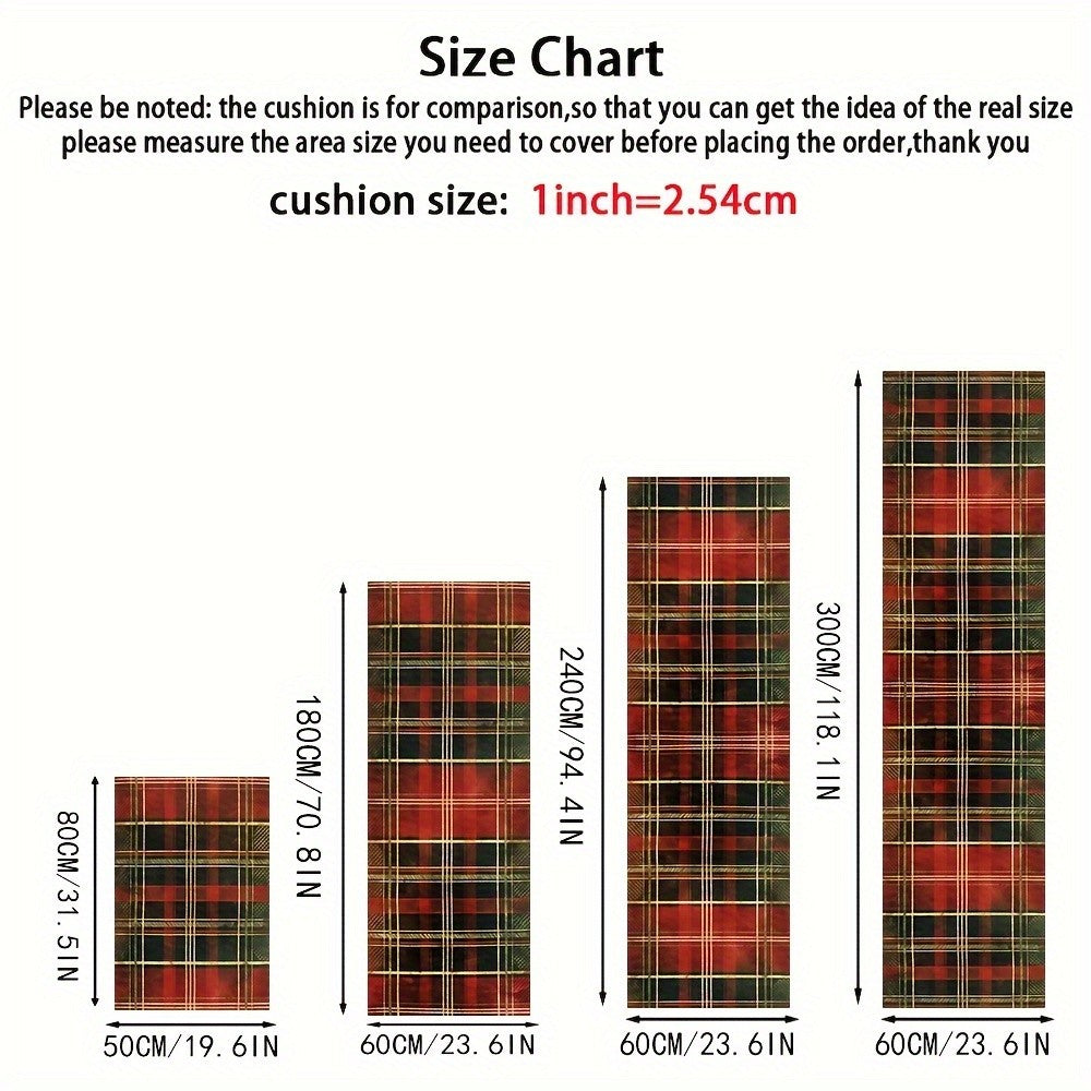 VIKAMA Christmas Red and Green Striped Rug Bedroom and Living Room Doormat Non-Slip, Stain-Resistant Floor Mat Home Decor