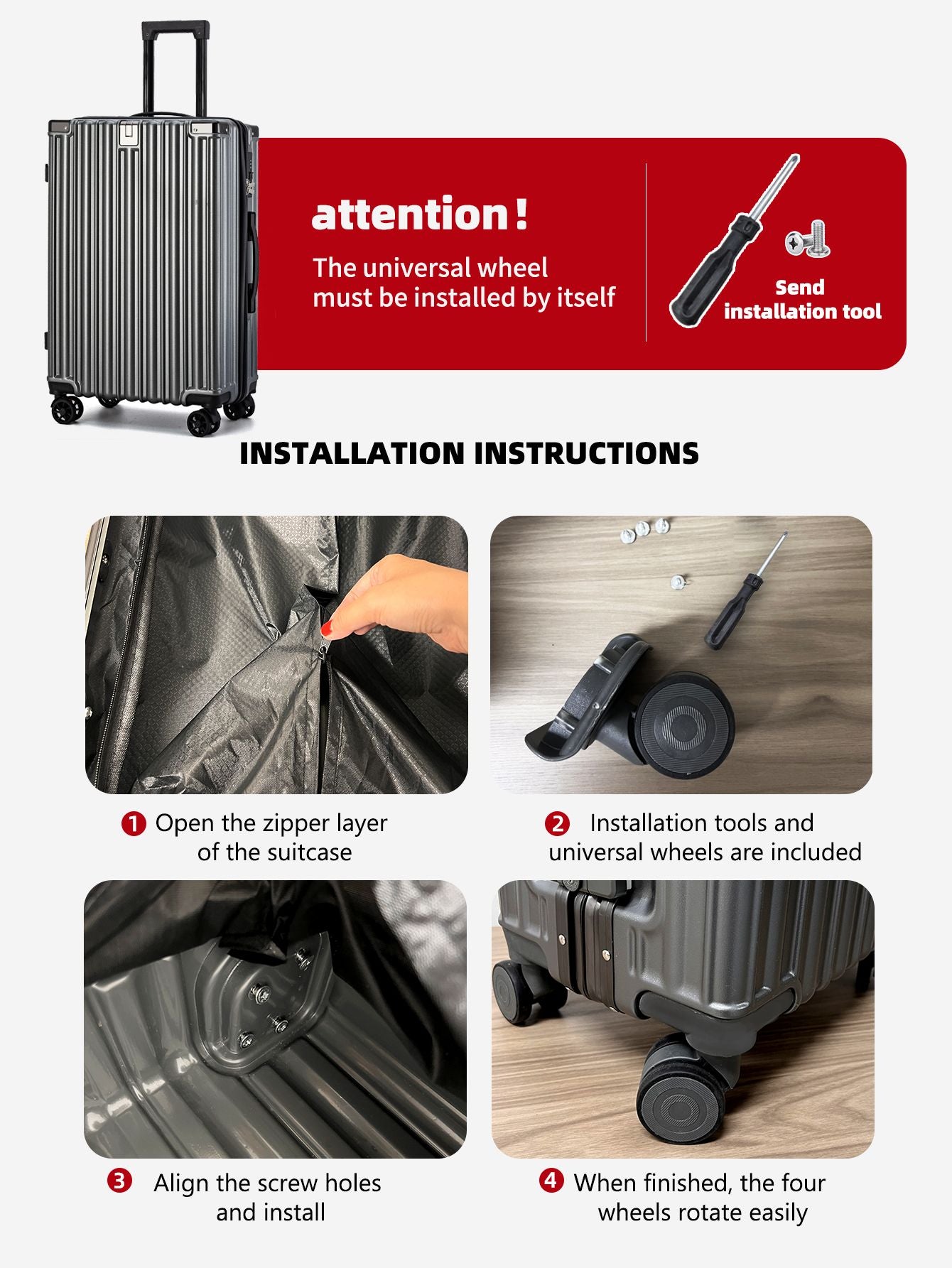 2025 New Large-Capacity and Durable Luggage Roller Suitcase Men and Women Carry-On Boarding Travel 20/24/28 Multi-Piece Set