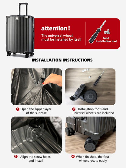 2025 New Large-Capacity and Durable Luggage Roller Suitcase Men and Women Carry-On Boarding Travel 20/24/28 Multi-Piece Set