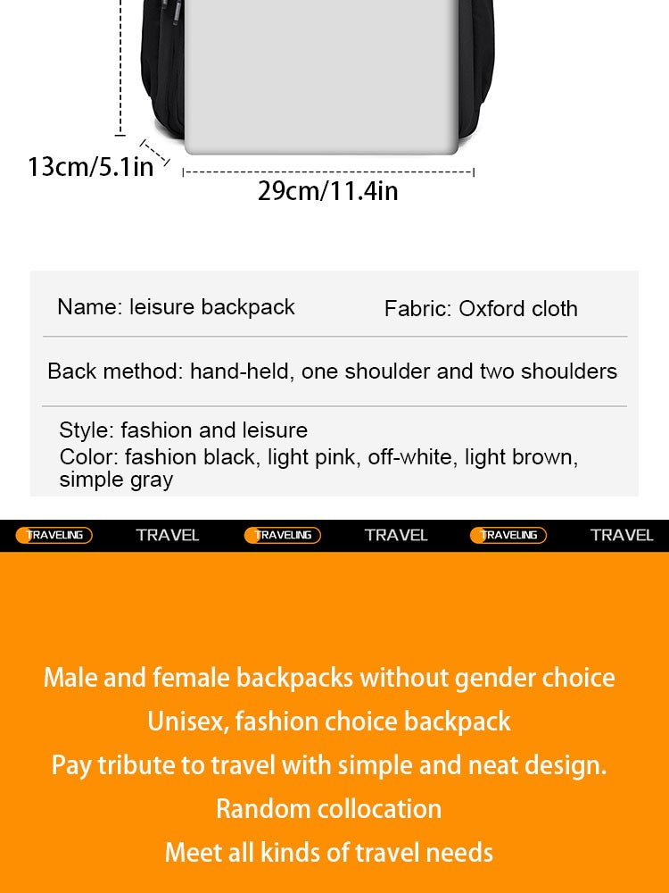 Mochila Multi-camadas Impermeável e Estilosa Oxford de Grande Capacidade Simples para Estudantes, Viajantes e Uso Diário