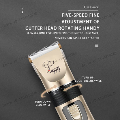 Dog Clipper Pet/Cat/Rabbit Hair Clippers Grooming Haircut Professional Trimmer Shaver Set Pets Cordless Rechargeable Promotions