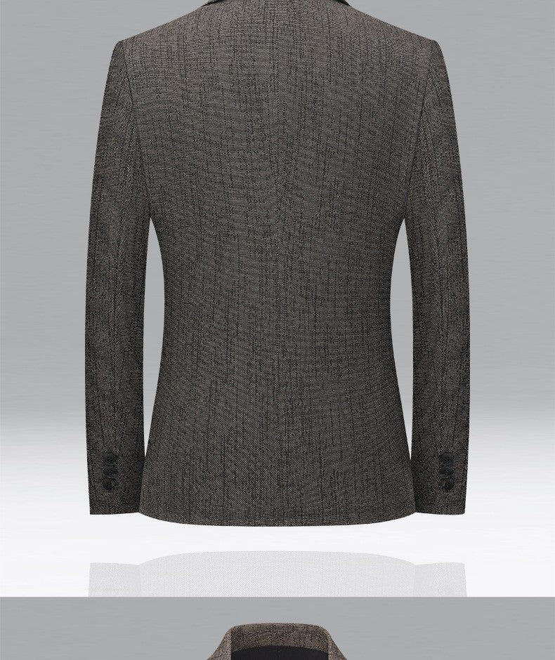 New autumn men business casual suits for middle-aged professionals Slim-fit single suit for men Father's style jacket and shirt