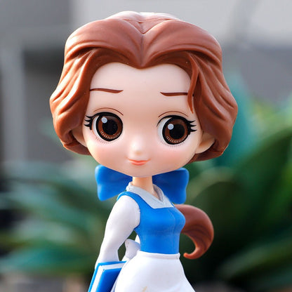14cm Disney Q Posket A Bela e a Fera Brinquedos Bela PVC Princesas Figuras de Ação Modelo Colecionável Boneca