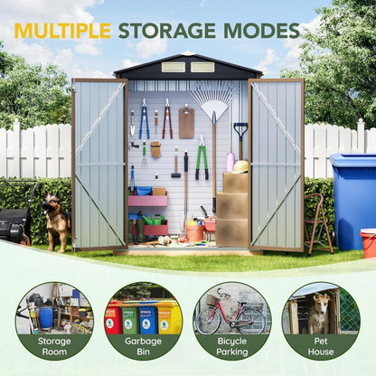 Durable Steel Outdoor Storage Shed, 5x3FT, Secure Locking, Ideal for Garden, Patio, and Utility Needs
