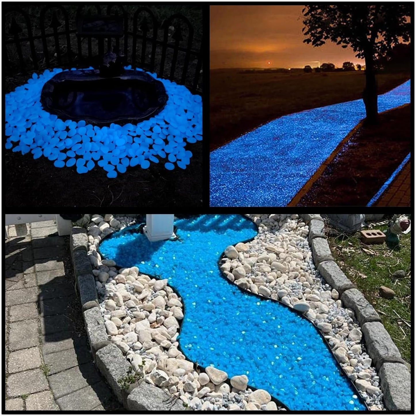 50/200 PEÇAS Pedras Que Brilham No Escuro Seixos Luminosos Para Decoração De Jardim Quintal Interior E Exterior