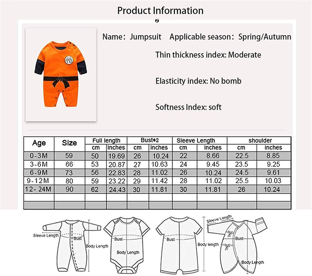 IURNXB Macacões de Bebê Recém-Nascido Manga Longa Meninos Anime Cosplay Traje Macacão Roupas Infantis Fofas Desenho Animado 0-24M