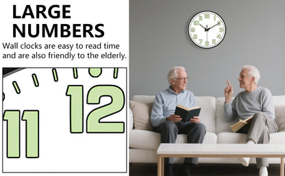 1 PC Luminous Wall Clock Light In Dark Night Digital Quartz Movement Bedrooms Living Room Study Loudspeaker Mute Clock