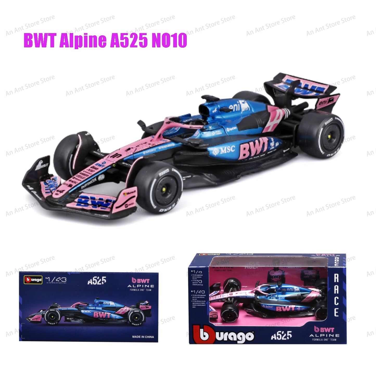 Bburago 1:43 2024 F1 Mclaren Mcl38 Grande Prêmio de Mônaco F1 Miniatura de Liga Fundida #4 #81 Lando Norris ? Presente de Brinquedo de Carro de F1