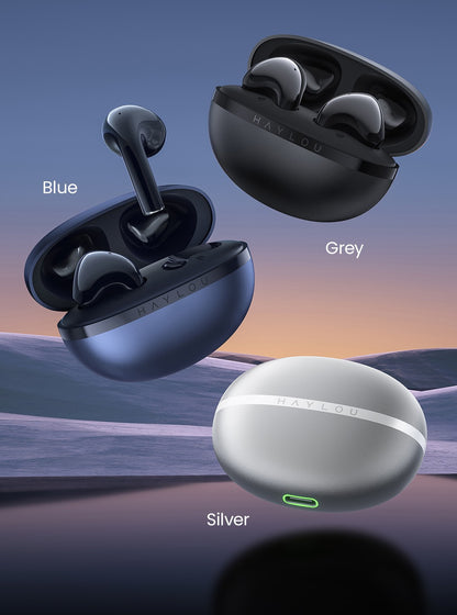 Fones de ouvido HAYLOU X1 2023 True Wireless, estojo metálico, Bluetooth 5.4, bateria de 24 horas, fones de ouvido semi-intra-auriculares