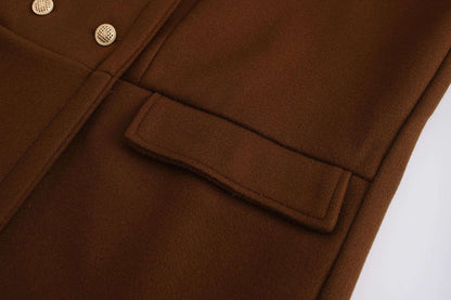 European and American Men's Casual Woolen Coat for Autumn and Winter, Young Men's Double-breasted Fur Collar Overcoat S-5XL