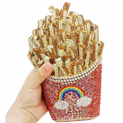 Chips Diamond Women Clutches Bags Lady Evening Clutch Bags Dinner Purse Party Handbag Crystal Evening Pink Yellow Bag SC798