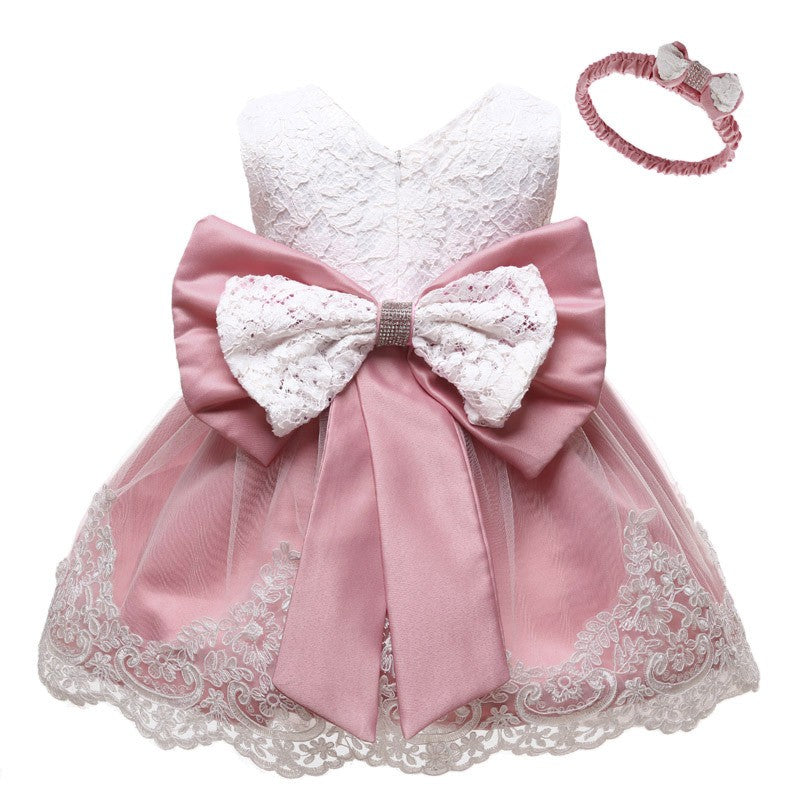 LZH Baby Girl Dress Newborn Clothes Princess Dress+Headwear For Toddler Birthday Wedding Christening Infant Party Christmas Gown
