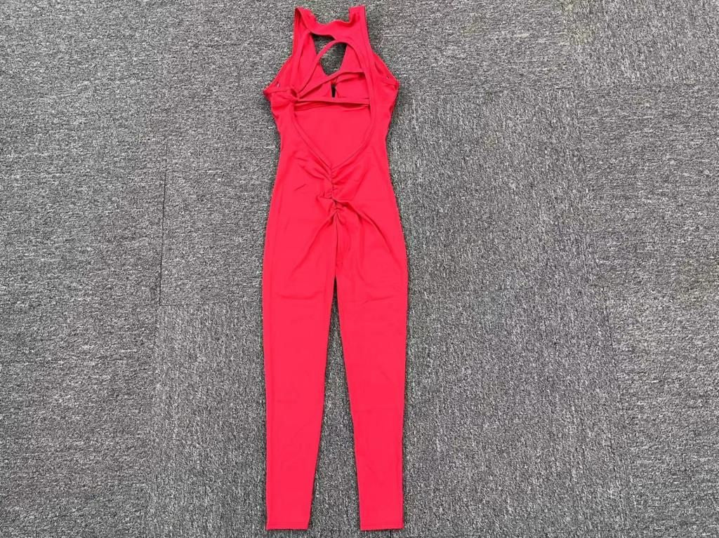 Sportswear Woman Gym Fitness Overalls Sporty Jumpsuit Women NEW Sport Set Women Yoga Clothes One Piece Outfit Purple Red