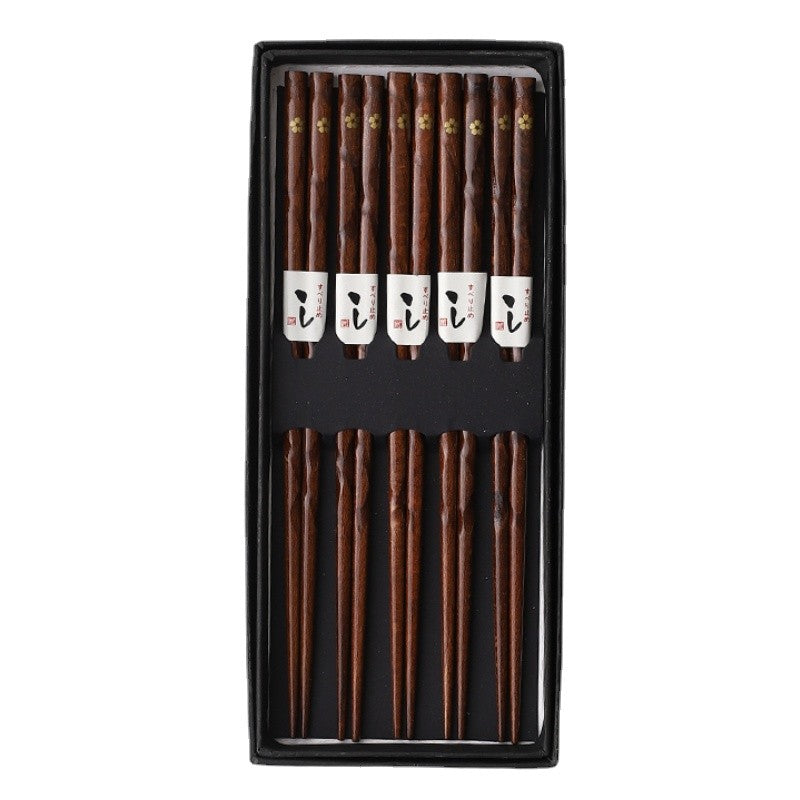 5 pares de pauzinhos japoneses para sushi, antiderrapantes, reutilizáveis, chineses, utensílios de mesa, presente, ferramentas de cozinha