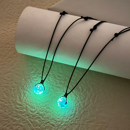2 unidades de colares de contas luminosas para casais, joias de presente simples de moda artesanal