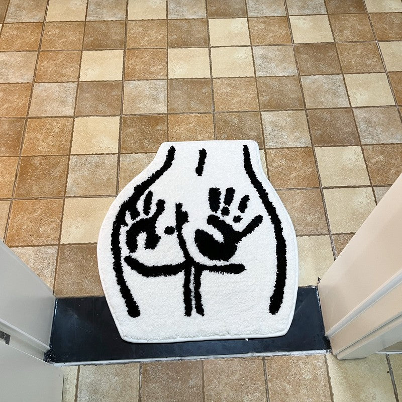 Ass Butt Carpet Soft Tufted Rug for Bathroom Non-slip Absorb Water Plush Handmade floormat Bedroom Kitchen Toilet Carpet