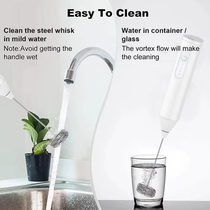 Espumador de leite elétrico recarregável portátil para bebidas, máquina de café, batedor de ovos de 3 velocidades, mixer multifuncional para cozinha doméstica