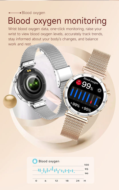 LIGE New Ultra Thin Smart Watch Women Screen Always Display Time Diamond Luxury Bracelet Voice Calling AMOLED Smartwatch Ladies