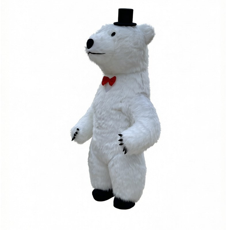 Giant inflatable cartoon doll costume, polar bear inflatable costume, funny street mascot, Halloween party, commercial role-play