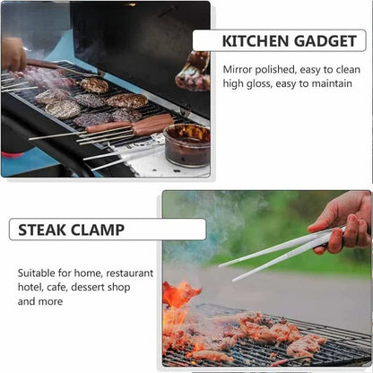 Pinça Multiuso para Churrasco, Pinça de Alimentos, Pegador de Alimentos, Utensílios de Cozinha, Pinça de Churrasco de Aço Inoxidável, Pinça para Buffet e Churrasco