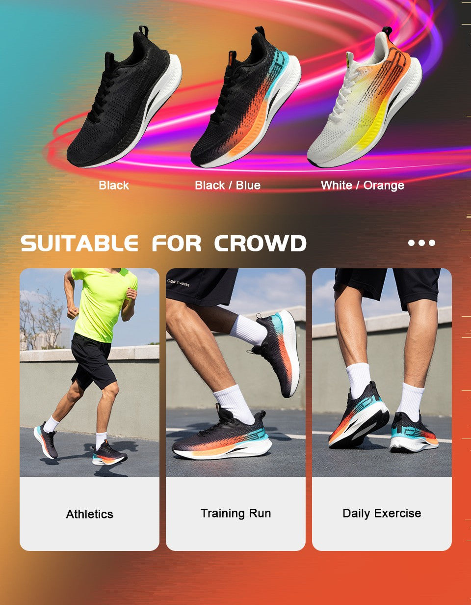 Baasploa Men Jogging Sports Shoes Carbon Plate Professional Cushioning Sneakers Male Outdoor Breathable Non Slip Running Shoes