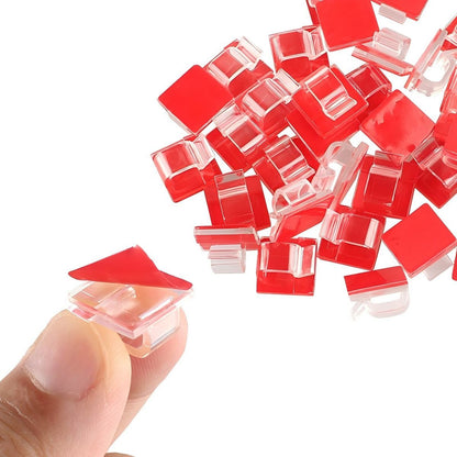30 unidades de fivela de fio fixo adesiva transparente de plástico, clipe de fixação de fio e cabo, clipe de organização e armazenamento de fio