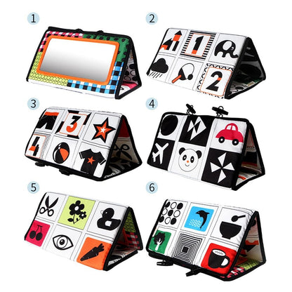 Brinquedos de Espelho para Bebês Recém-Nascidos com Contraste Alto Preto e Branco para Tempo de Barriga, Desenvolvimento Montessori, Atividade de Engatinhar e Brinquedo Sensorial