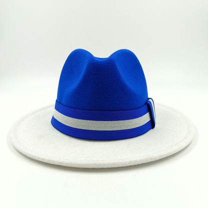 Men's fedora hat Men's and women's universal solid color fedora hat Women's 21 color wide brim jazz hat Autumn and winter Britis
