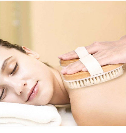 1pcs Exfoliating Wooden Body Massage Shower Brush Natural Bristle Bath Brush Soft SPA Woman Man Skin Care Wet Dry Body Brush