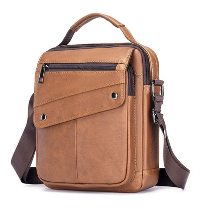 cowhide Large-capacity cowhide men's bag genuine leather single-shoulder bag high quality men's vertical crossbody bag as gift