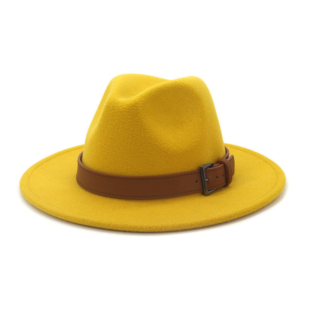 HOAREE Purple Wool Felt Jazz Fedora Hats Men Women Wide Brim Sombrero British Style Trilby Formal Panama Cap Solid Dress Hat