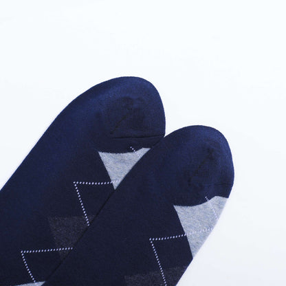 5 Pairs Mens Dress Socks Plus large Size?High Quality Combed Cotton Crew Socks?Black Cool Argyle Breathable Casual Socks for men