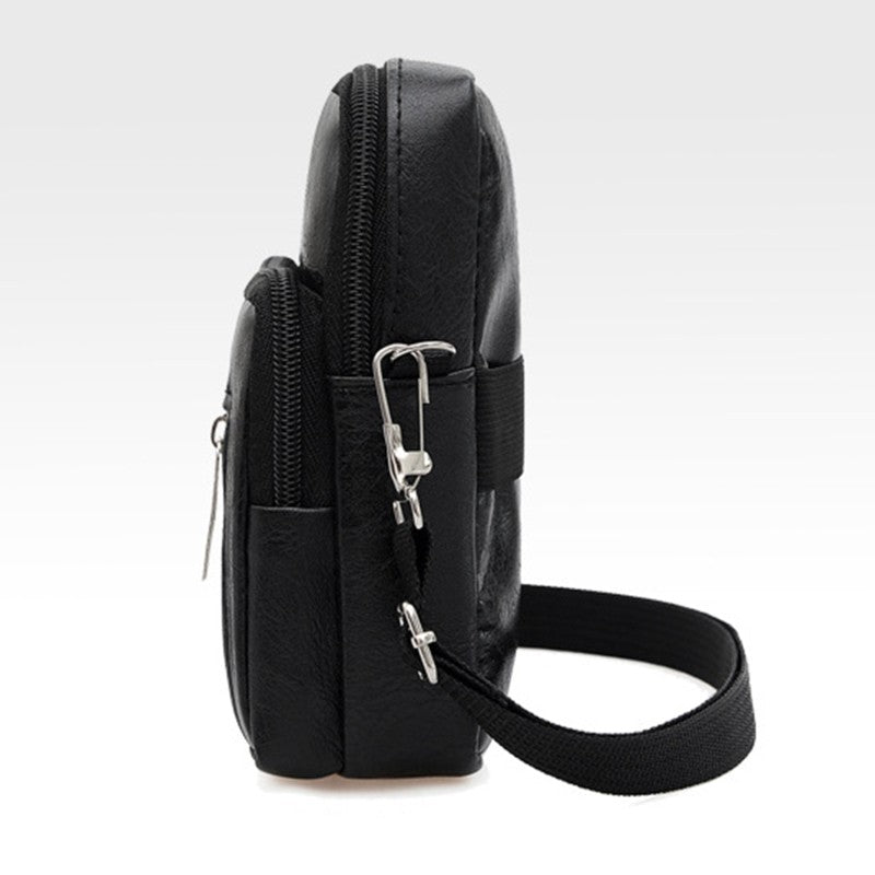 Men'S Shoulder Bag Multi-Function Leather Messenger Casual Crossbody Bags High Quality Male Purse Phone Chest Pack