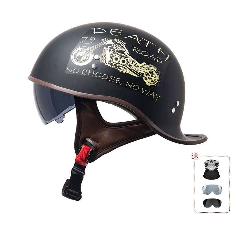 Certificação 3C da China, capacete de motocicleta novo, capacete coquinho retrô personalizado para homens e mulheres, leve, respirável, meio capacete.