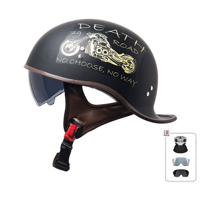 Certificação 3C da China, capacete de motocicleta novo, capacete coquinho retrô personalizado para homens e mulheres, leve, respirável, meio capacete.
