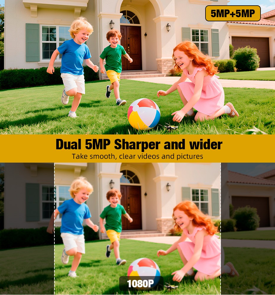 KERUI Dual Lens HD 10MP 5K PTZ Wifi IP Camera Wireless Outdoor CCTV Audio Video Surveillance Camera Night Vision Free AI Detect