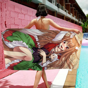 Spice And Wolf Beach Towel For Kids Personalized Bath Towel Pool Towel Vacation Gift Picnic Towel Party Gift